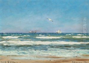 Summer Day With Ships Off The Coast Summer Day With Ships Off The Coast