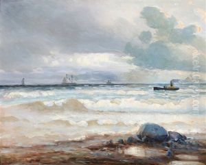 The Shore Outside Skagen Strand In Windy Weather