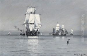 Seascape With Several Ships At Sea Seascape With Several Ships At Sea
