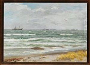 A Convoy Of Ships Off Skagen by Carl Locher