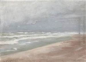 Udimod "grenen" Skagen Nordstrand by Carl Locher
