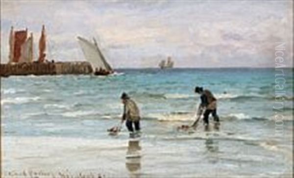 Coastal Scene From Hornbaek With Two Fishermen - view 1