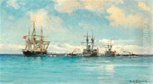 Seascape With Numerous Ships - view 1