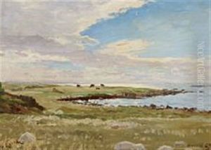 Cows On The Fields Of Hesselo by Carl Locher