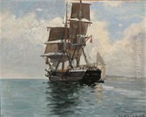 A Sailing Ship Off The Coast by Carl Locher