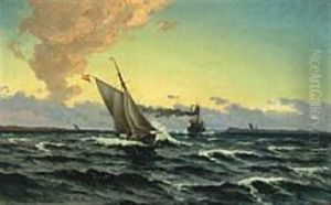 Seascape With Ships At Sea Seascape With Ships At Sea