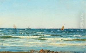 Coastal Scene With Sailing And Steam Ships Coastal Scene With Sailing And Steam Ships