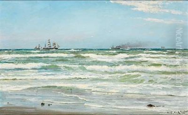 Summer Day At Skagen With Numerous Ships On The Sea - view 1