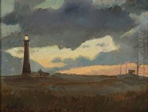 The Lighthouse At Skagen Beach by Carl Locher