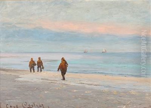 Fishermen On Skagen Beach - view 1