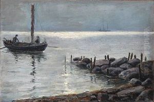Early Morning With Two Fishermen On The Way Out by Carl Locher