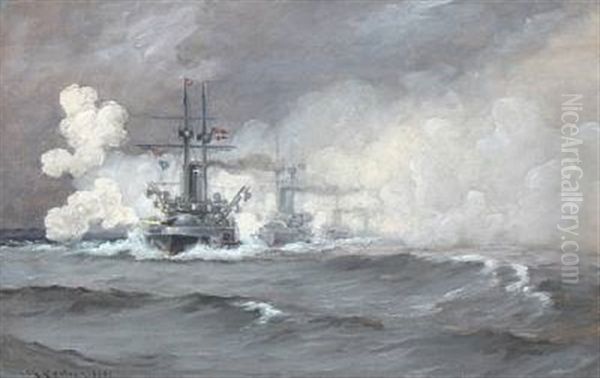 Navy Warships In Convoy - view 1