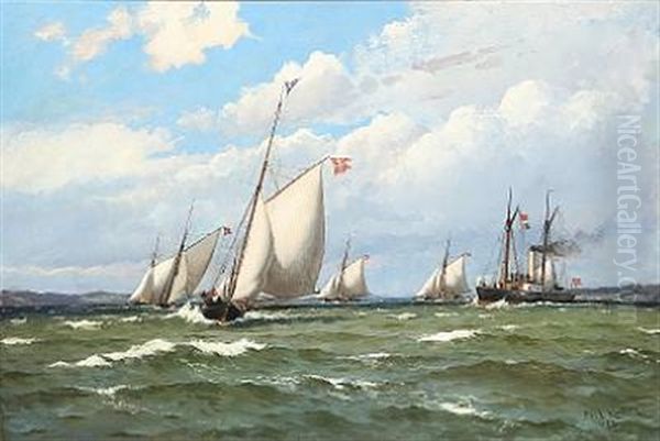 Danske Lystfartojer I Escadre. Frisk Kuling. Udfor Bjorne Knude - view 1
