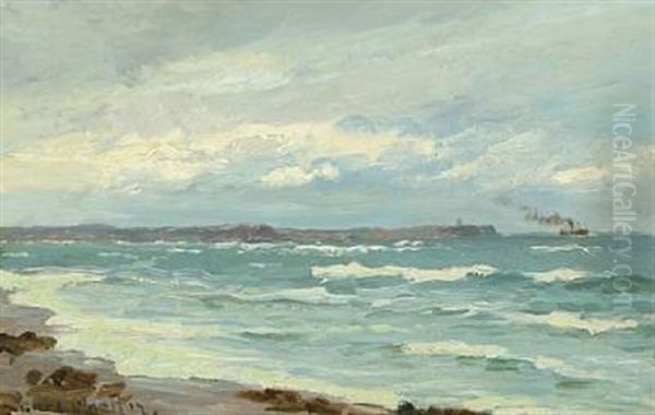 Seascape With Steamship On The Horizon - view 1