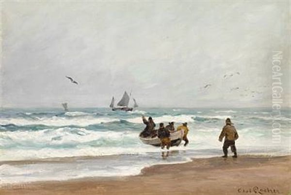 Fishermen On The Beach - view 1