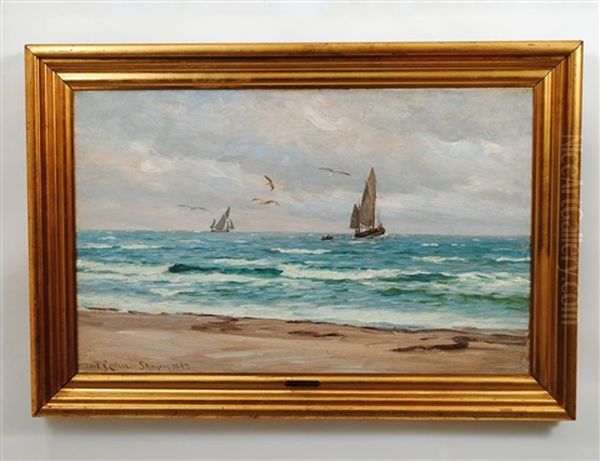 Sailing Vessels Off The Coast - view 1