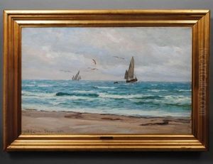 Sailing Vessels Off The Coast