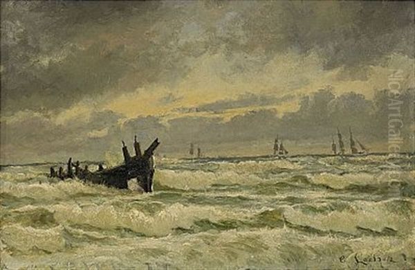 Kustvy Med Segelbatar Vid Horisonten - view 1