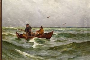 Two Fishermen From Skagen With The Catch Of The Day by Carl Locher