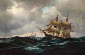 A French Brig On The Open Sea A French Brig On The Open Sea