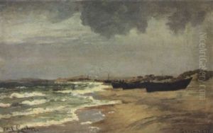 Bade Pa Skagen Strand by Carl Locher