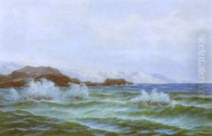Klippekystparti, I Baggrunden Isbjerge by Carl Locher