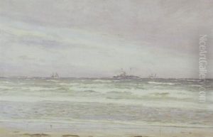 Marine Med Sejlskibe by Carl Locher