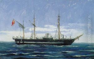 Skibsportraet Af Fregatten Jylland by Carl Locher