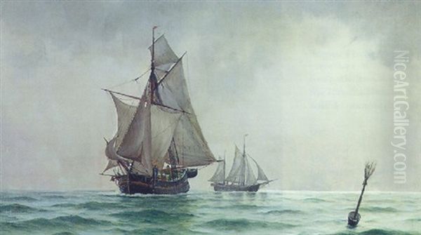 Marine Med Fiskerbade, Stille Vejr - view 1