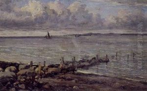 Marine Med Udsigt Over Sundet by Carl Locher