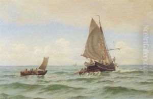 Marine Med Sejlskibe by Carl Locher