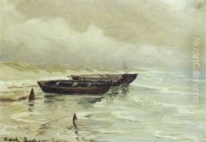 Optrukne Bade Pa Stranden by Carl Locher