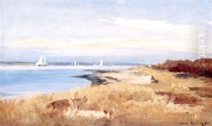 Sejlskibe Pa Sundet by Carl Locher