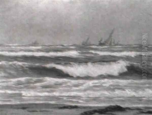 Marine Med Sejlskibe Udfor Skagens Kyst - view 1