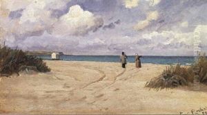 Parti Fra Hornbaek Strand by Carl Locher