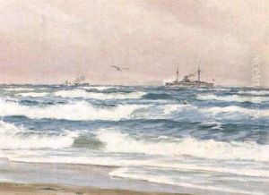 Valkyrien Passerer Skagens Sonderstrand by Carl Locher