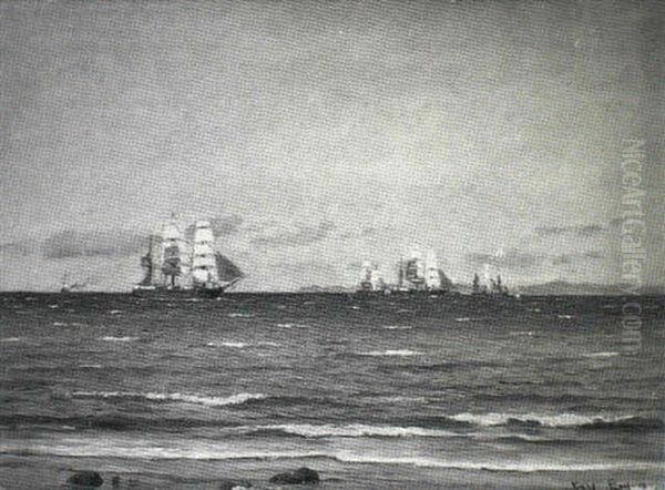 Marine Med Mange Sejlskibe, Sommer - view 1