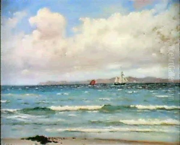 Marine Med Sejlskibe Ud For Kysten - view 1