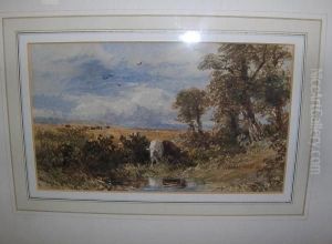 Cattle Watering, Pevensey Marsh by William James Bennett