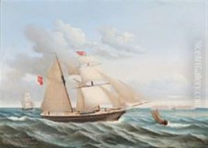 The Schooner Niord Of Nestved by Jens Thielsen Locher