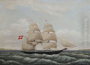 The Schooner Alert Of Assens Under The Command Of Captain Svinding by Jens Thielsen Locher
