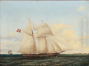 The Schooner "maren Johanne" On Copenhagen Roadstead by Jens Thielsen Locher