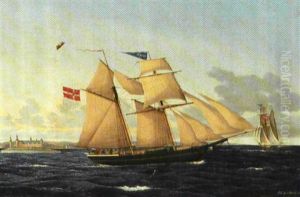 Sejlskibet "marie" Ud For Kronborg by Jens Thielsen Locher