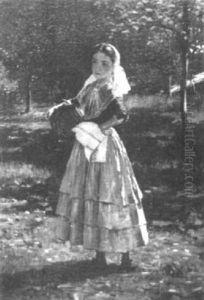 Young Girl Carrying Laundry