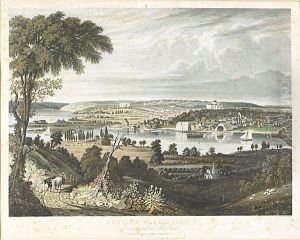 Hand-colored Engraving, "city Of Washington From Beyond The Navyyard", Ca. 1833 by William James Bennett