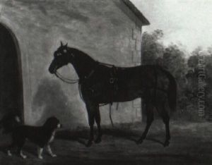 Carriage Horse With Dog by James Loder Of Bath