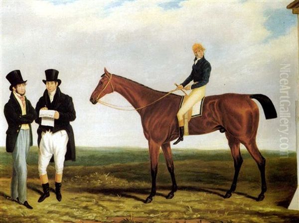'longwaist', A Bay Gelding, With S. Day Up, With His Owner And Trainer - view 1