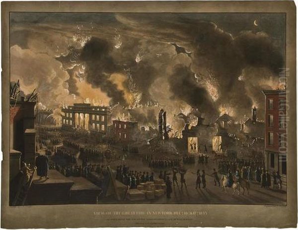View Of The Great Fire In New York - view 1