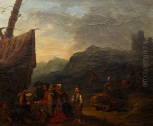 Soldiers And Other Figures By A Camp by William Mineard Bennett