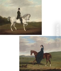 Portrait Of A Gentleman In A Green Coat (+ Portrait Of A Lady In A Blue Dress; Pair) by James Loder Of Bath